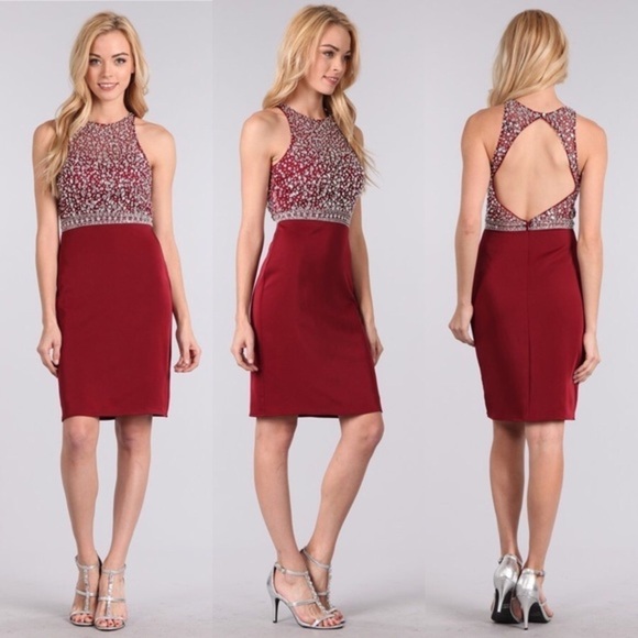 My Fashion Dresses & Skirts - MY Fashion 1631 Burgundy 3XL